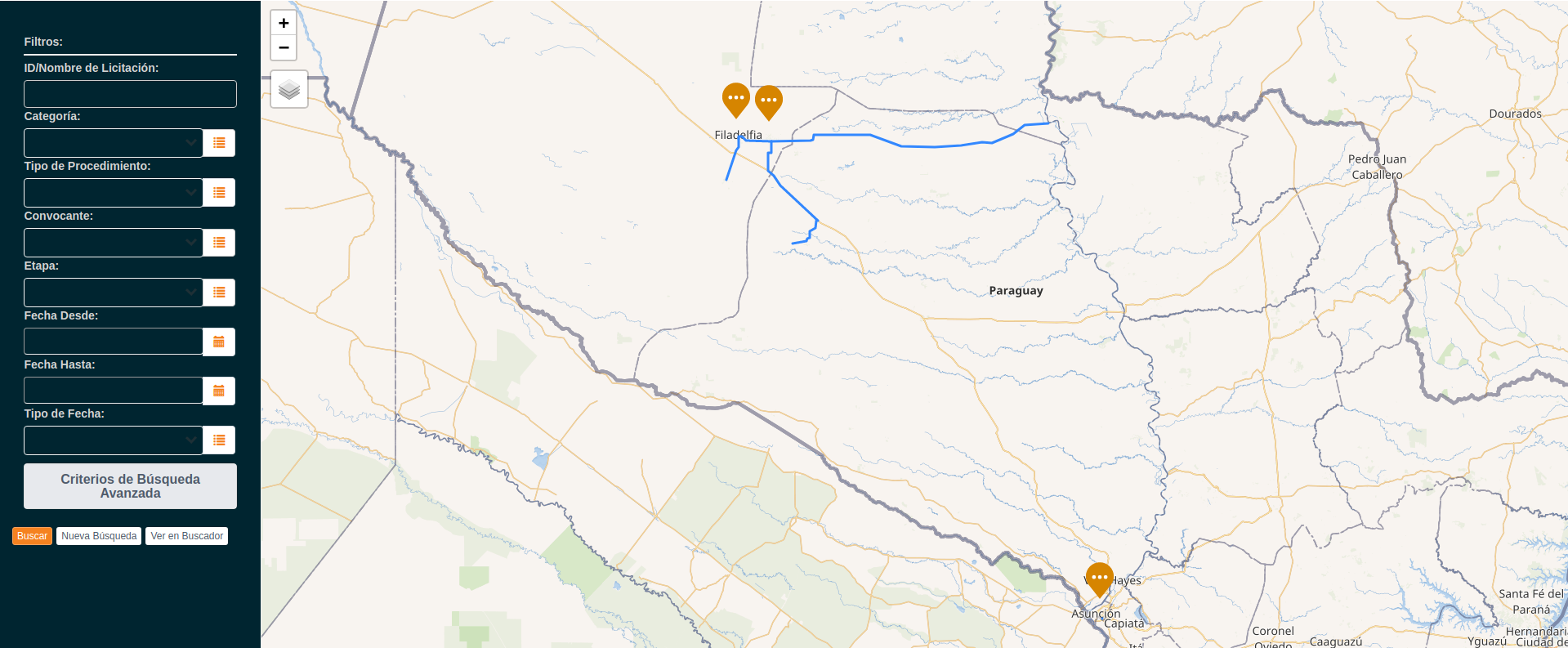 Mapa de Obras de Convocatorias